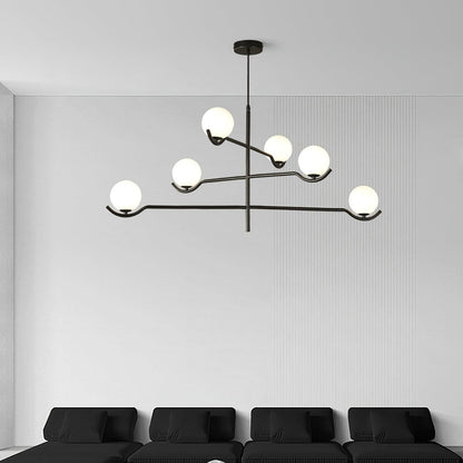 Doris Chandelier | Metal & Glass | Black & Gold Finish