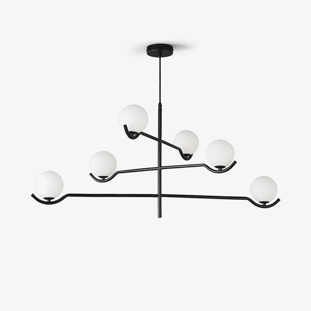 Doris Chandelier | Metal & Glass | Black & Gold Finish
