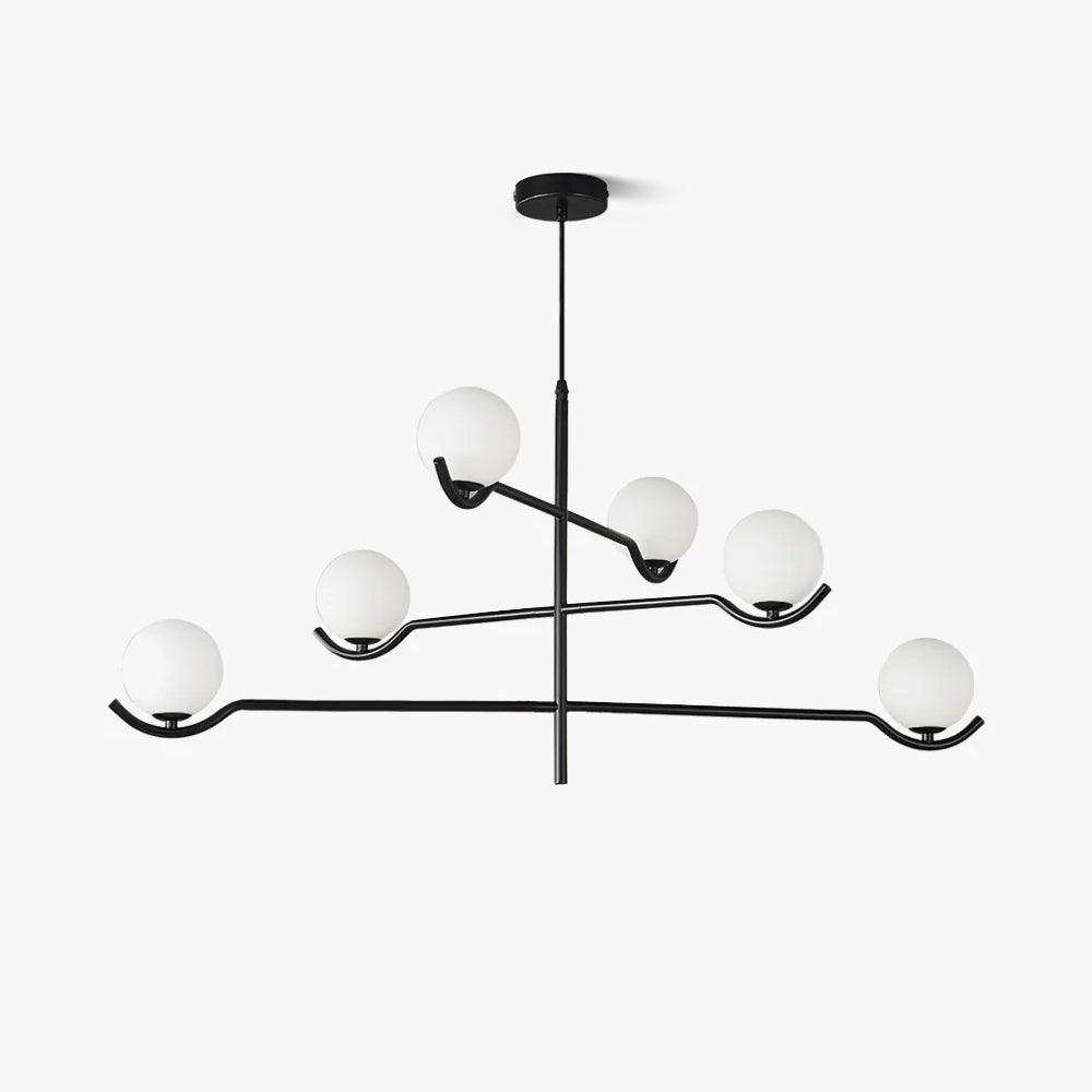 Doris Chandelier | Metal & Glass | Black & Gold Finish