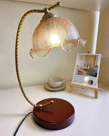 Dotty Table Lamp | Metal, Iron, Fabric, Glass | Gold, Walnut color