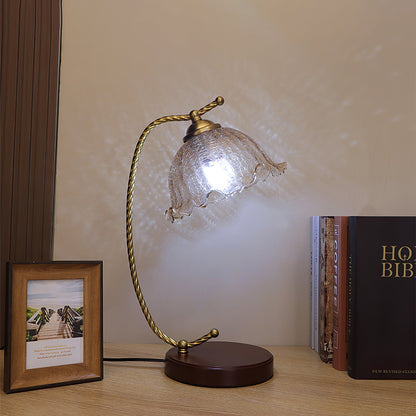 Dotty Table Lamp | Metal, Iron, Fabric, Glass | Gold, Walnut color