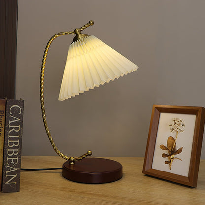 Dotty Table Lamp | Metal, Iron, Fabric, Glass | Gold, Walnut color