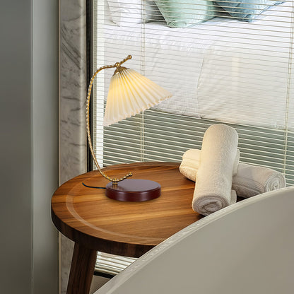 Dotty Table Lamp | Metal, Iron, Fabric, Glass | Gold, Walnut color