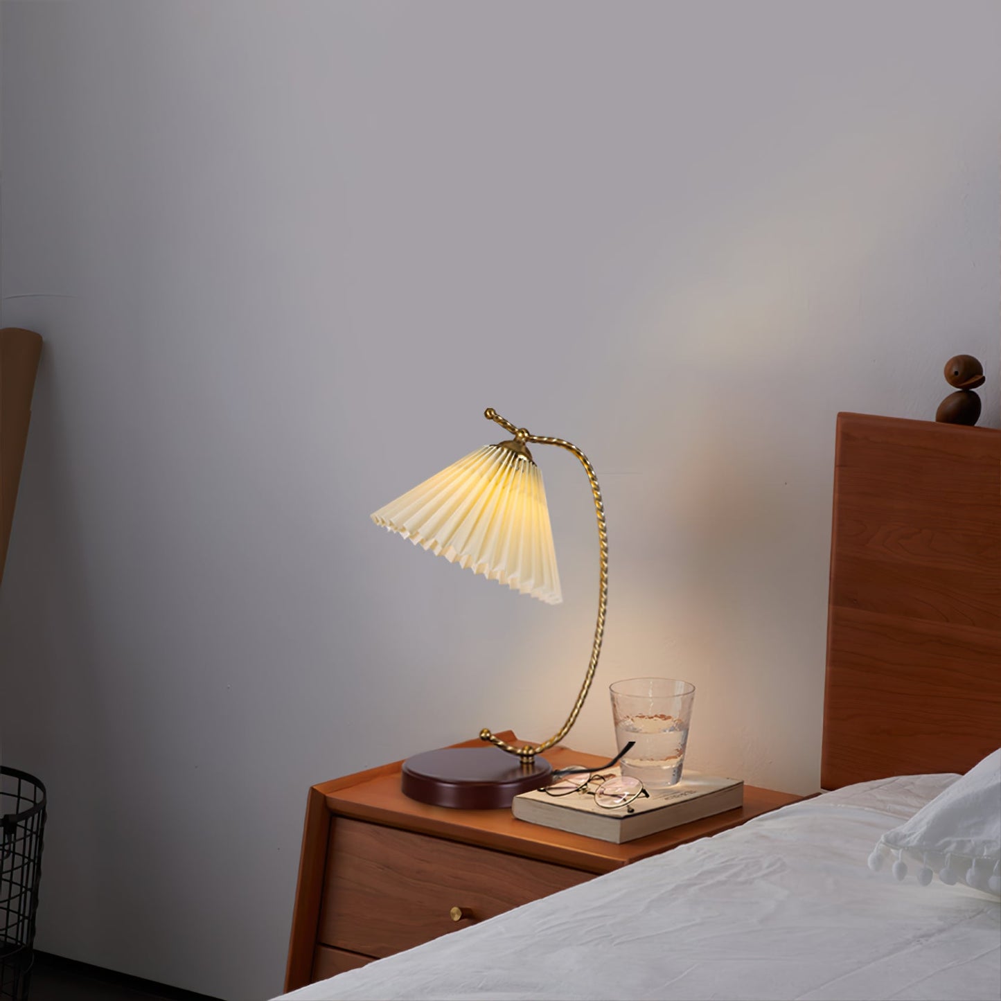 Dotty Table Lamp | Metal, Iron, Fabric, Glass | Gold, Walnut color