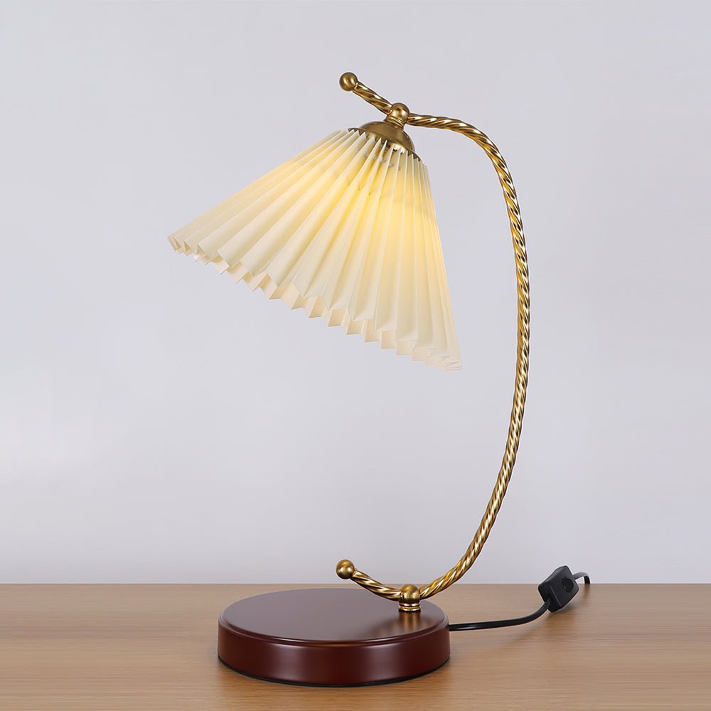 Dotty Table Lamp | Metal, Iron, Fabric, Glass | Gold, Walnut color