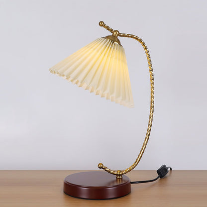 Dotty Table Lamp | Metal, Iron, Fabric, Glass | Gold, Walnut color