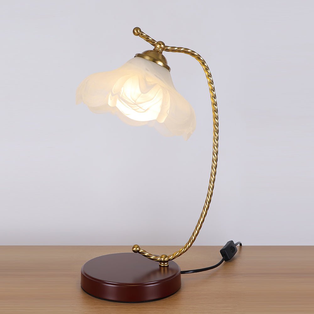 Dotty Table Lamp | Metal, Iron, Fabric, Glass | Gold, Walnut color