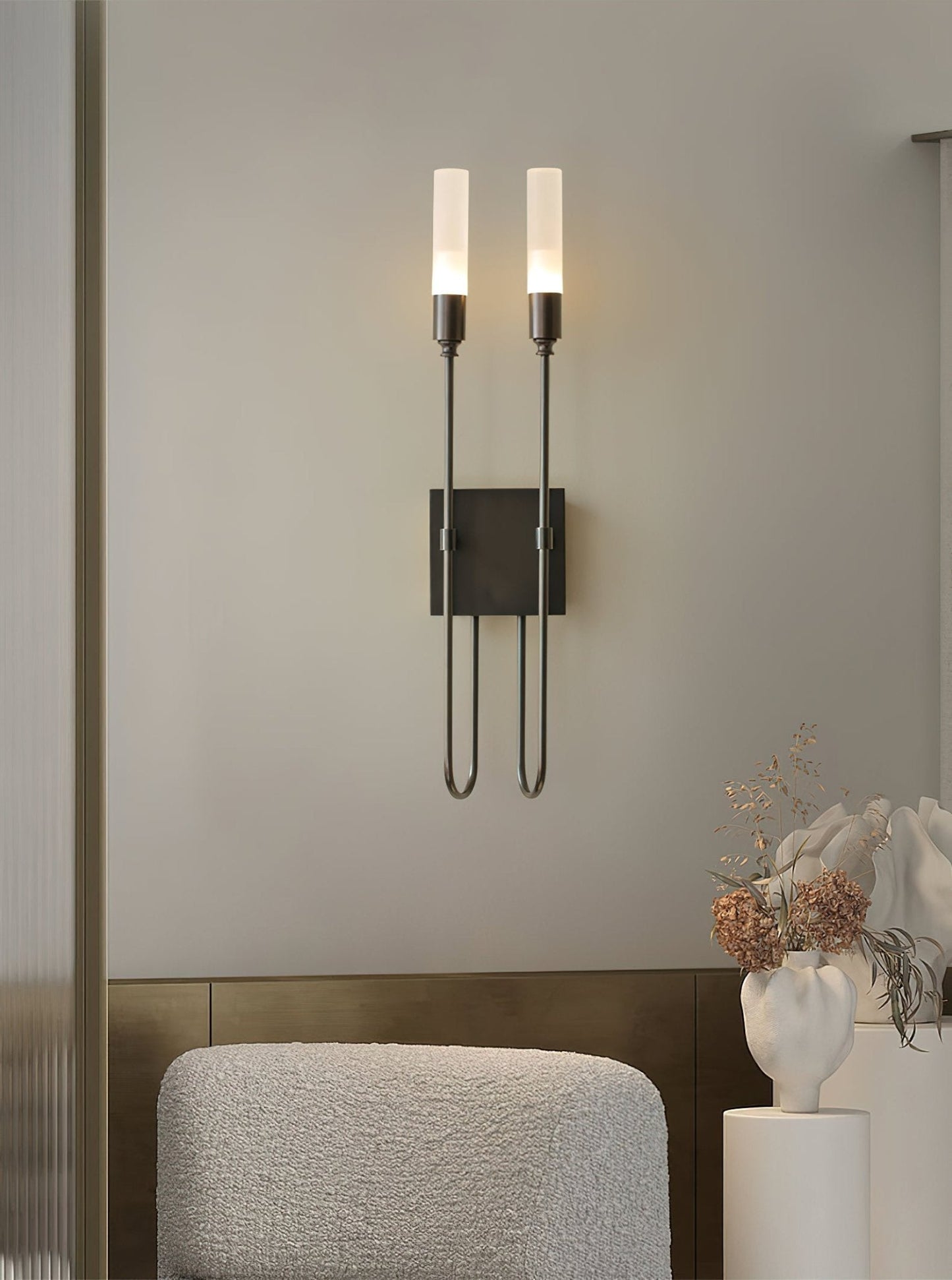 Double Arrow Wall Sconce | Metal, Acrylic | Antique Copper, Copper, Black