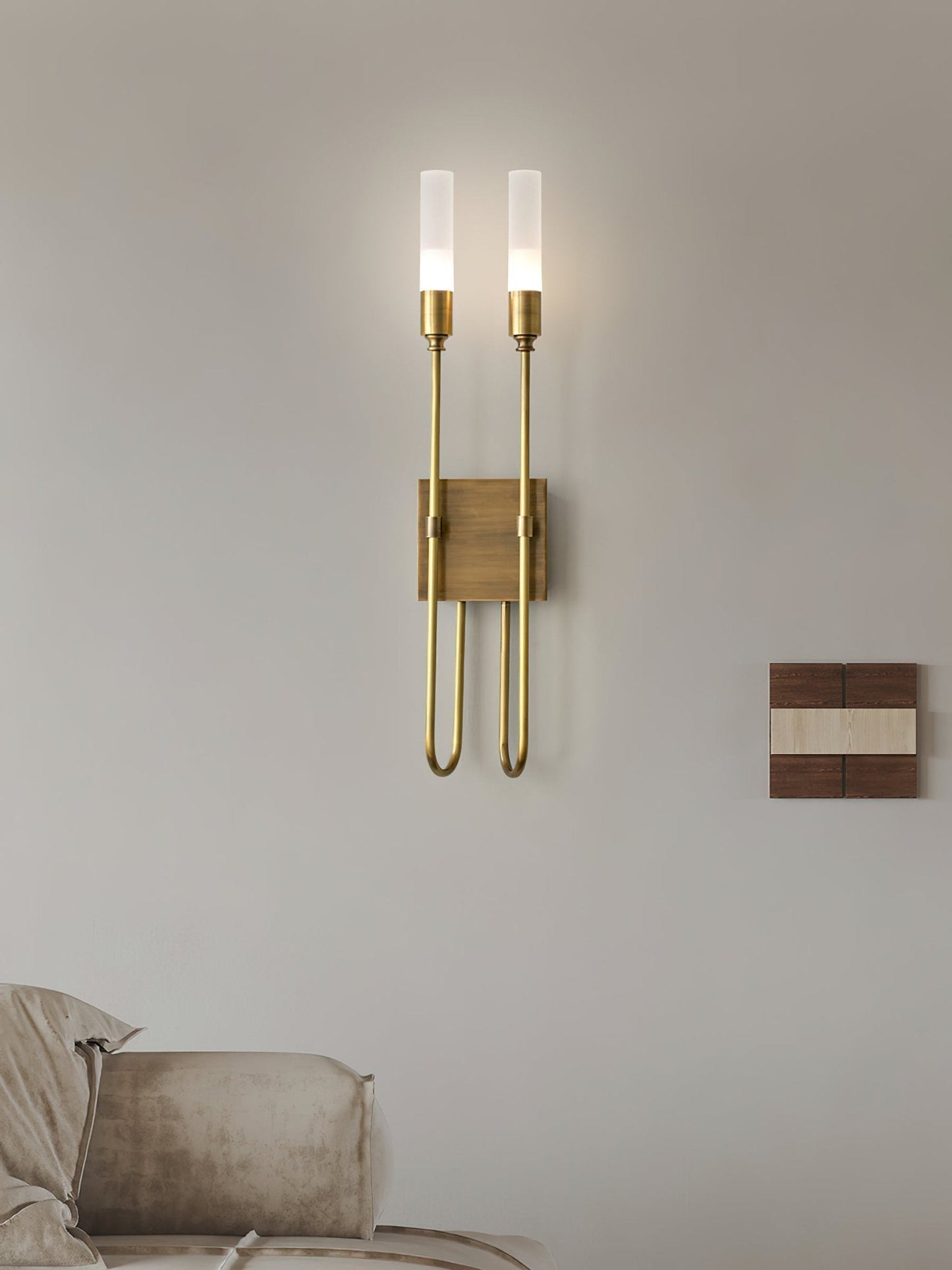 Double Arrow Wall Sconce | Metal, Acrylic | Antique Copper, Copper, Black