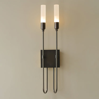 Double Arrow Wall Sconce | Metal, Acrylic | Antique Copper, Copper, Black