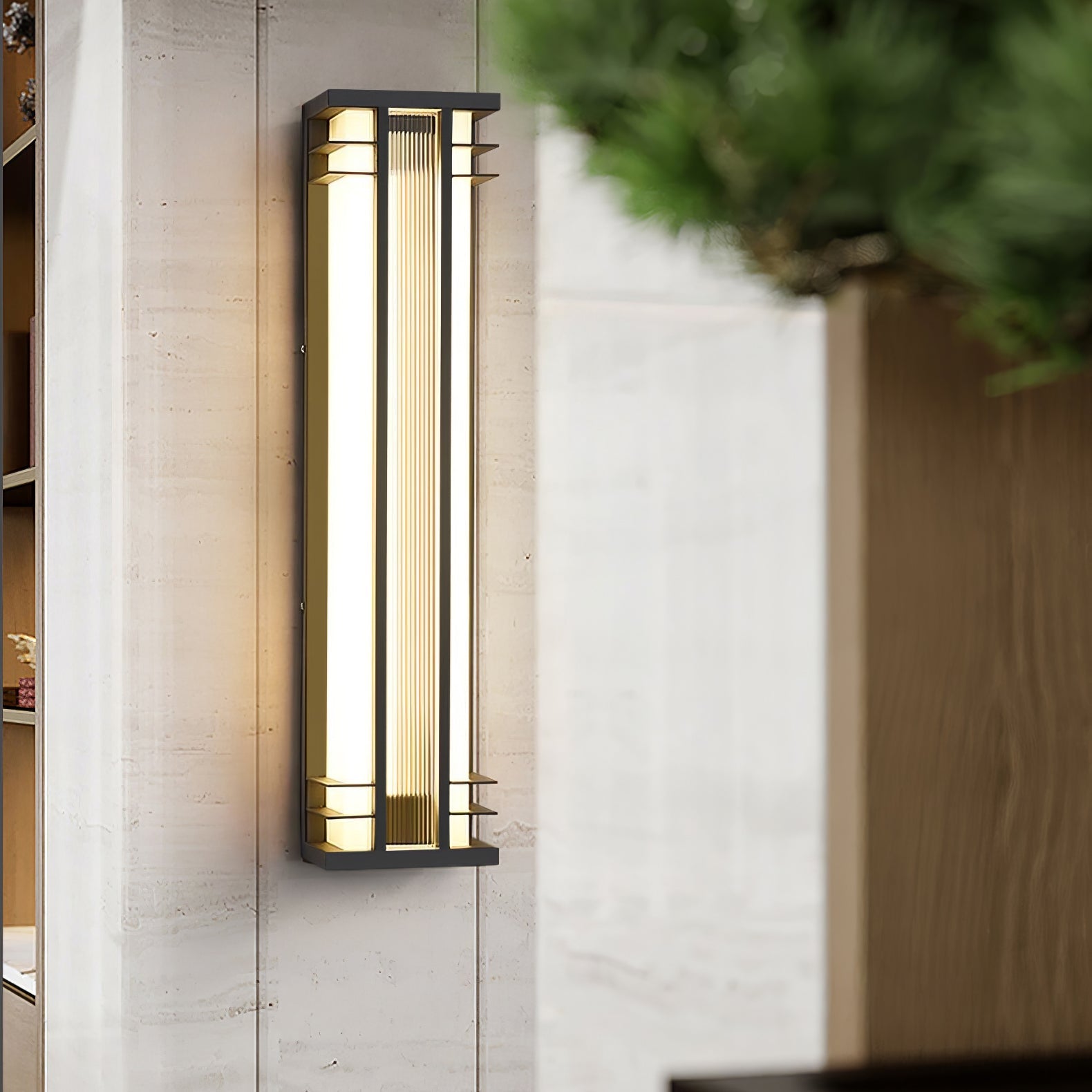 Double Axis Outdoor Wall Lamp | Stainless Steel | Black & Translucent