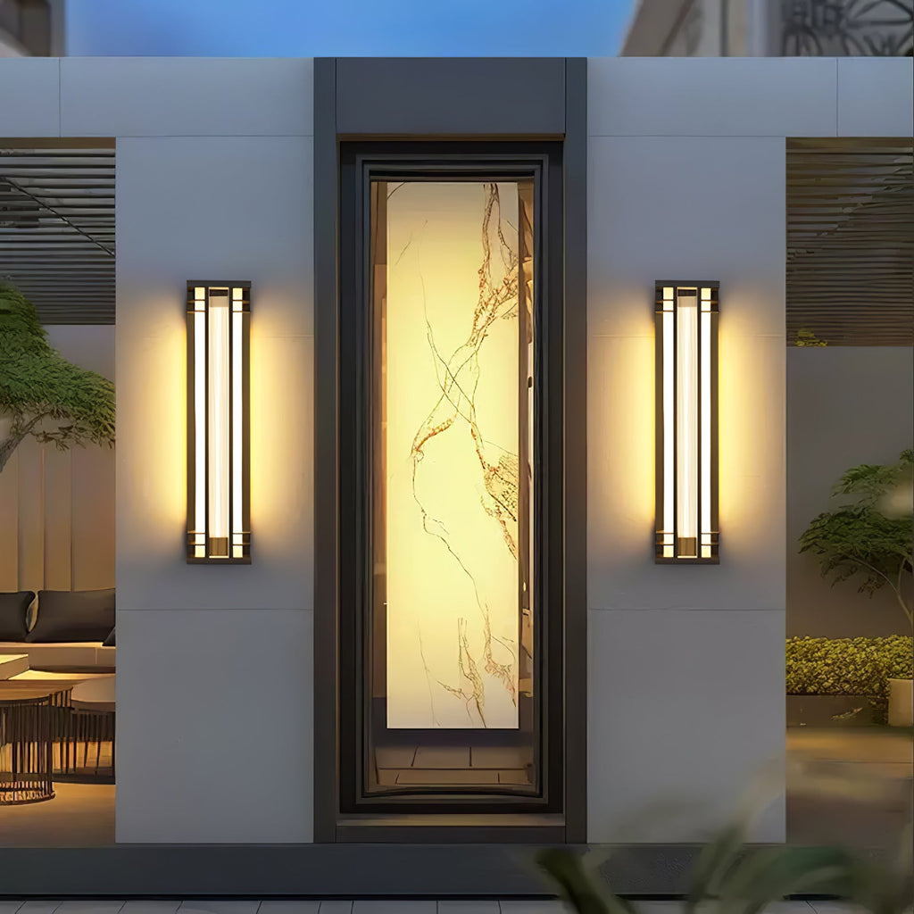 Double Axis Outdoor Wall Lamp | Stainless Steel | Black & Translucent