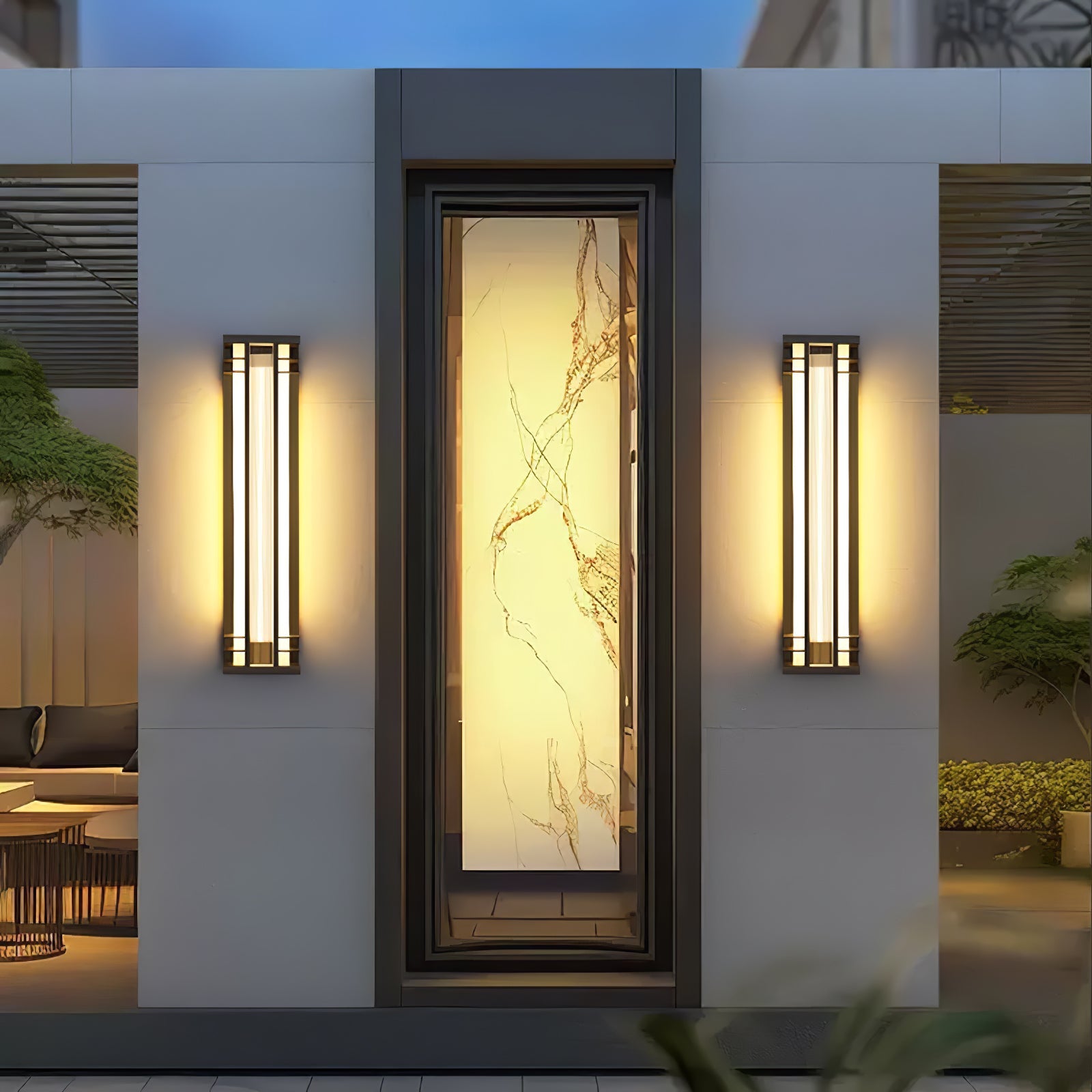 Double Axis Outdoor Wall Lamp | Stainless Steel | Black & Translucent
