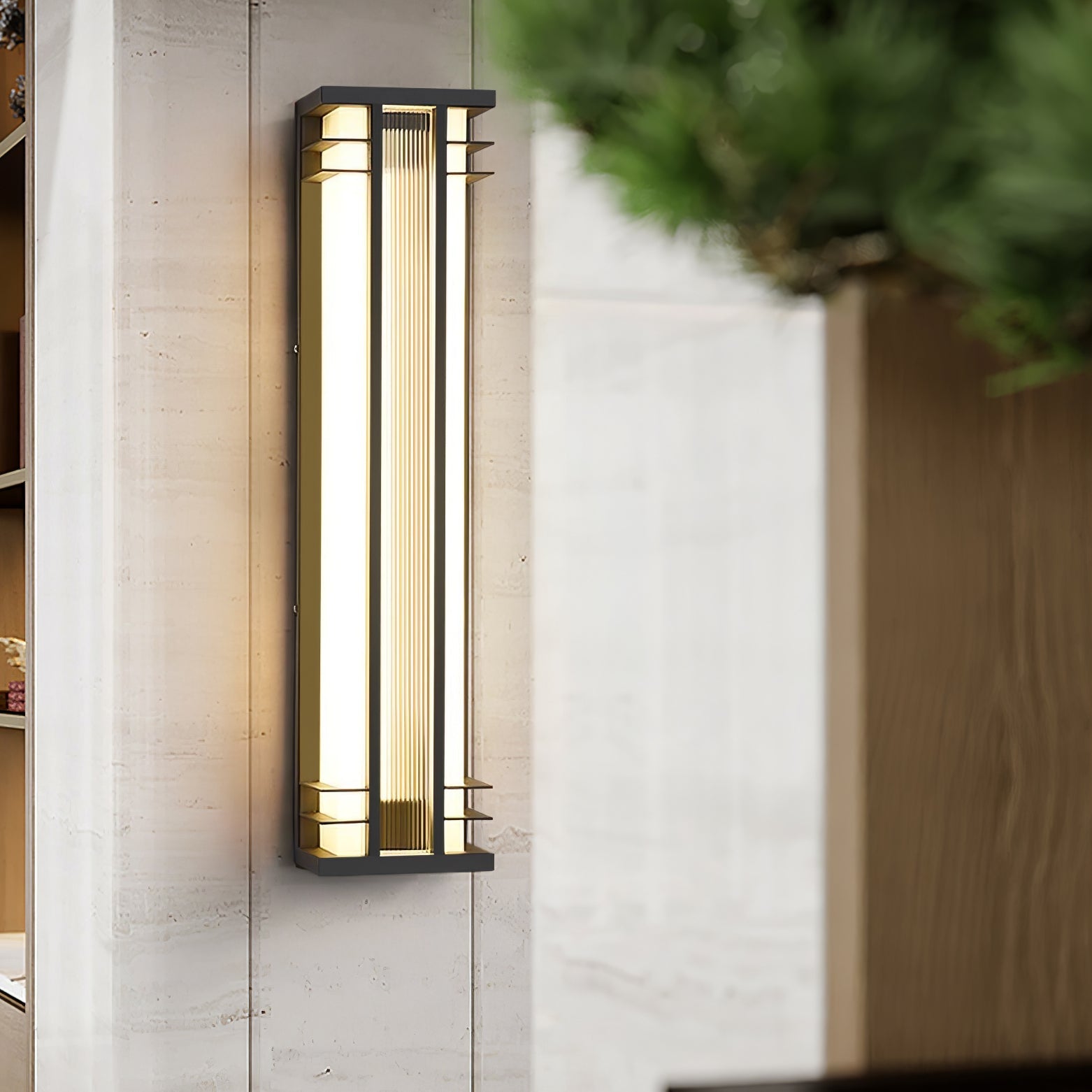 Double Axis Outdoor Wall Lamp | Stainless Steel | Black & Translucent