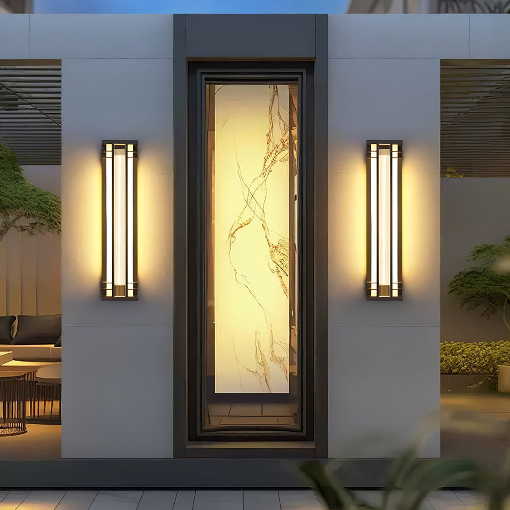 Double Axis Outdoor Wall Lamp | Stainless Steel | Black & Translucent