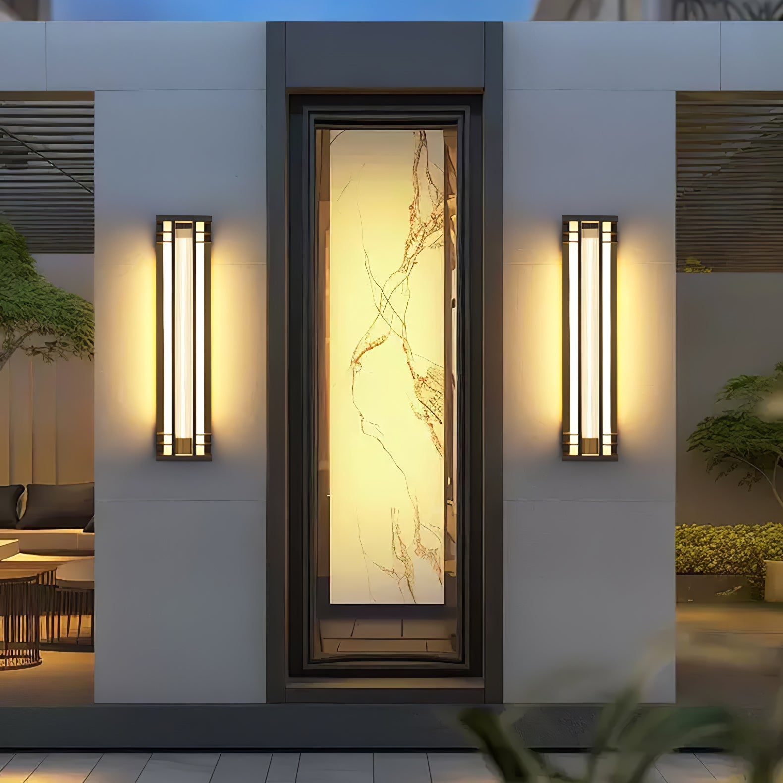 Double Axis Outdoor Wall Lamp | Stainless Steel | Black & Translucent