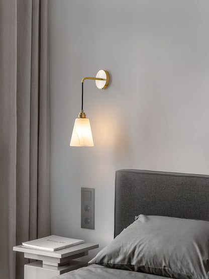 Droplet Wall Lamp | Alabaster & Metal | White, Gold or Black
