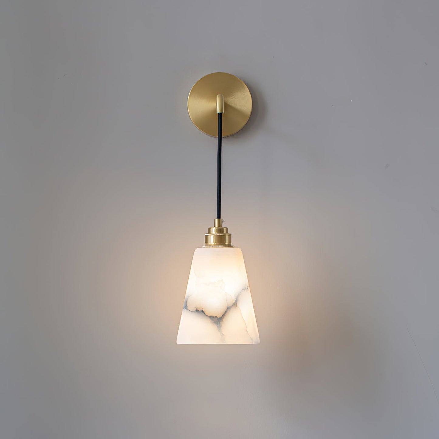 Droplet Wall Lamp | Alabaster & Metal | White, Gold or Black