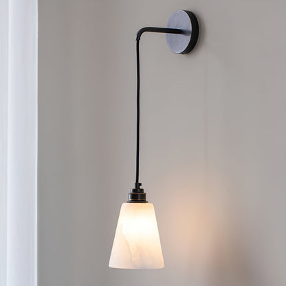 Droplet Wall Lamp | Alabaster & Metal | White, Gold or Black
