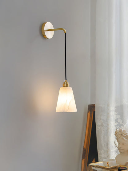 Droplet Wall Lamp | Alabaster & Metal | White, Gold or Black