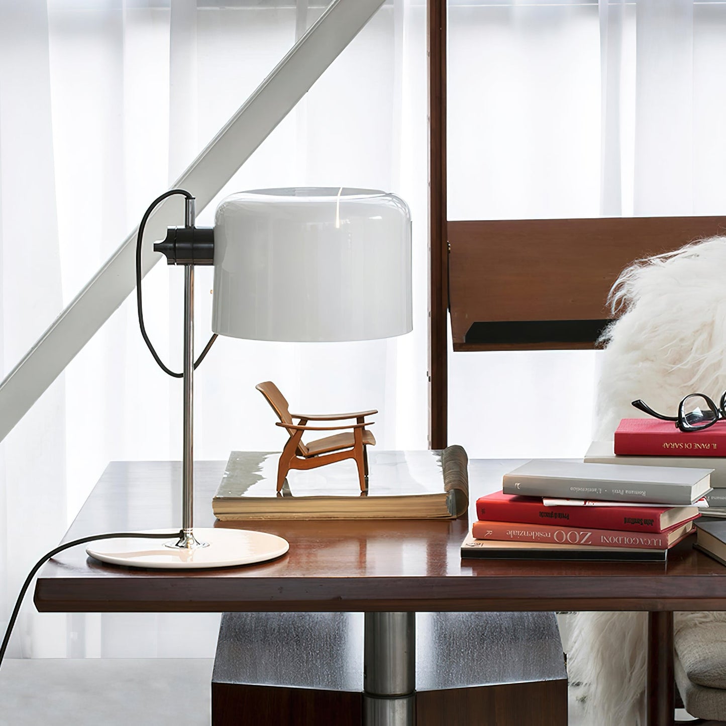 Drova Table Lamp | Chrome Adjustable Shade | Modern Design