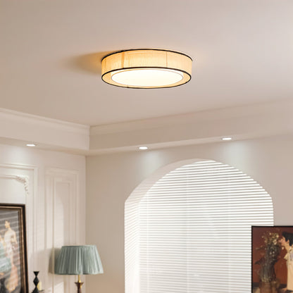 Drum Round Ceiling Lamp | Fabric Linen | Beige/Black/White