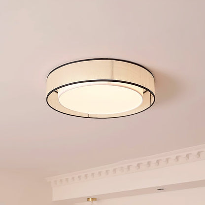 Drum Round Ceiling Lamp | Fabric Linen | Beige/Black/White