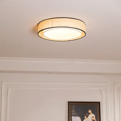 Drum Round Ceiling Lamp | Fabric Linen | Beige/Black/White