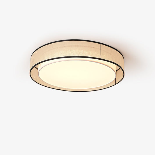 Drum Round Ceiling Lamp | Fabric Linen | Beige/Black/White