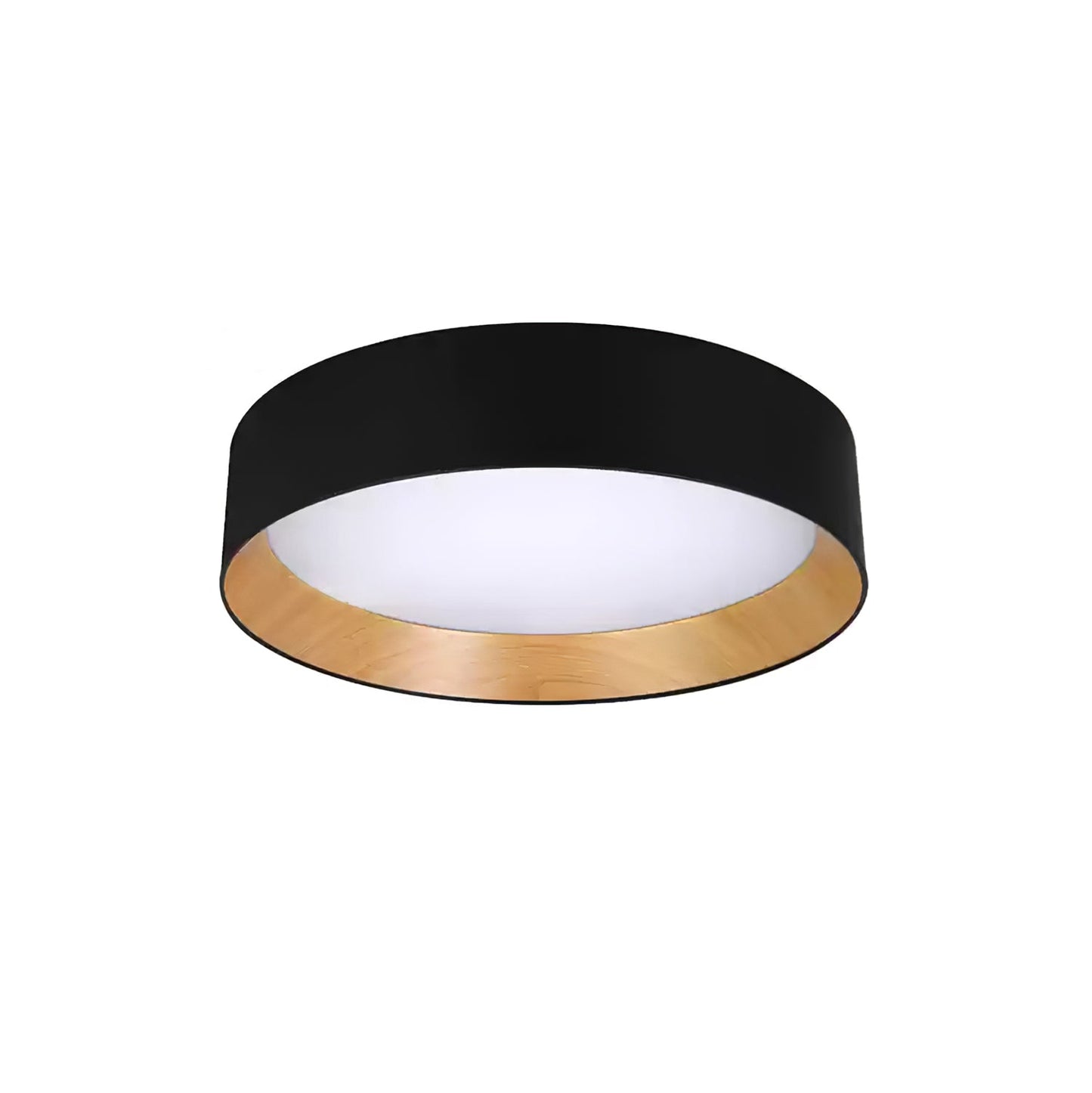 Duo Round Ceiling Lamp | Water Transfer Wood Grain & Aluminum | Black, White or Wood Grain