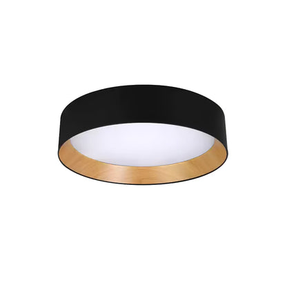 Duo Round Ceiling Lamp | Water Transfer Wood Grain & Aluminum | Black, White or Wood Grain