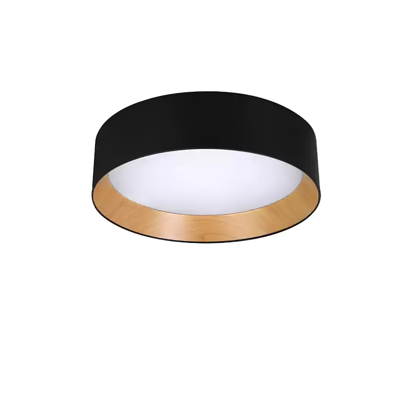 Duo Round Ceiling Lamp | Water Transfer Wood Grain & Aluminum | Black, White or Wood Grain