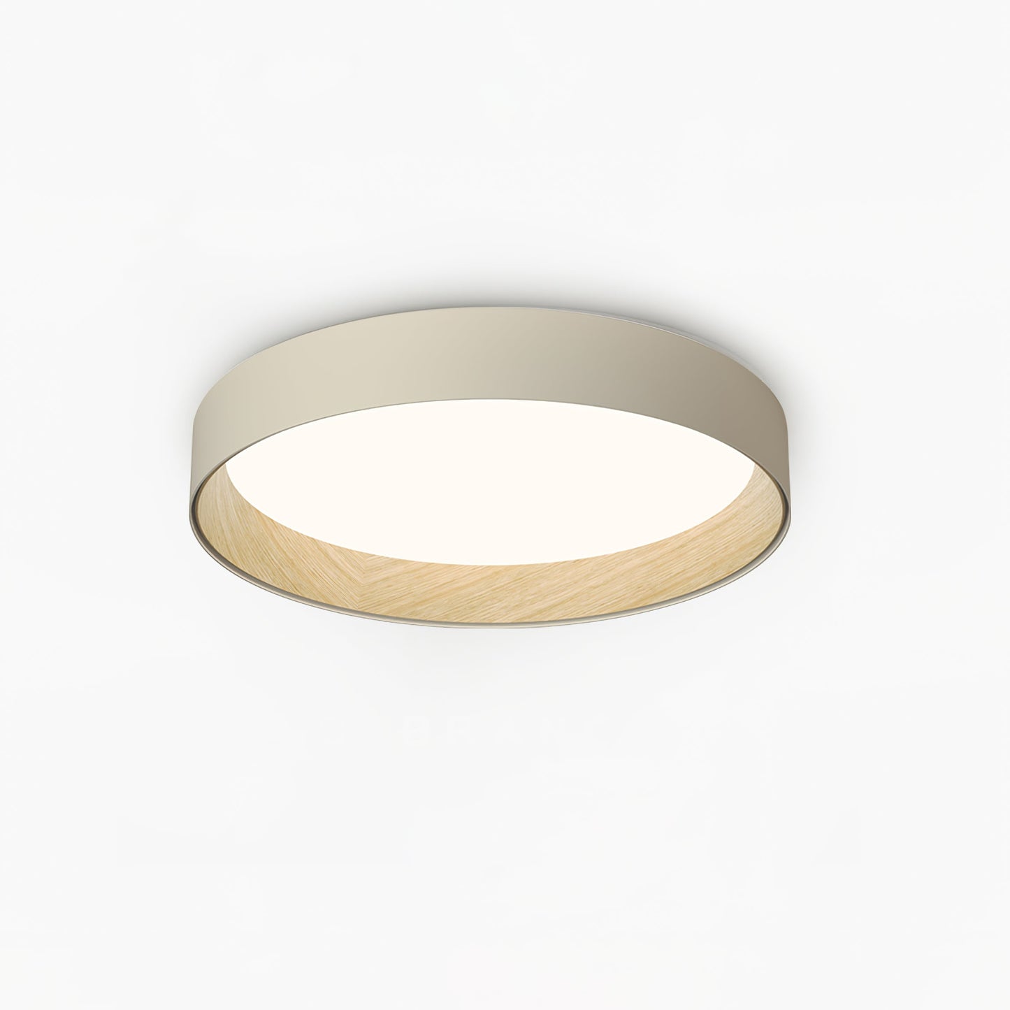 Duo Round Ceiling Lamp | Water Transfer Wood Grain & Aluminum | Black, White or Wood Grain
