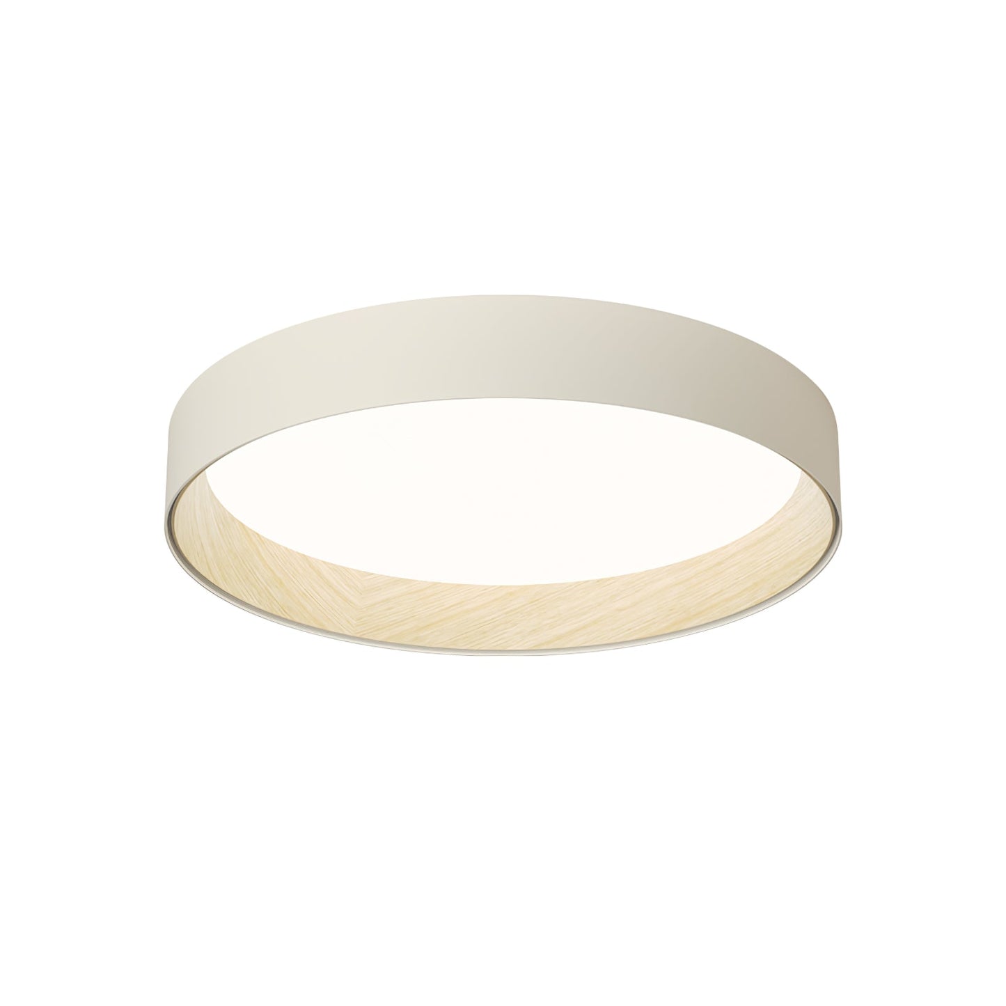 Duo Round Ceiling Lamp | Water Transfer Wood Grain & Aluminum | Black, White or Wood Grain