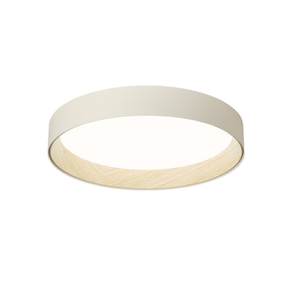 Duo Round Ceiling Lamp | Water Transfer Wood Grain & Aluminum | Black, White or Wood Grain