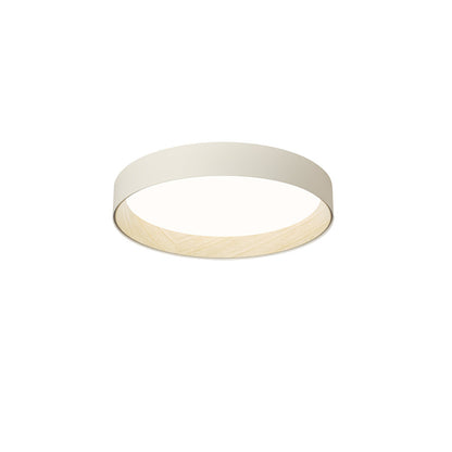 Duo Round Ceiling Lamp | Water Transfer Wood Grain & Aluminum | Black, White or Wood Grain