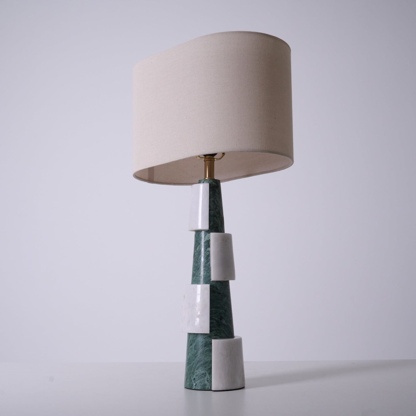 Duomo Marble Table Lamp | Marble & Fabric | Green & White
