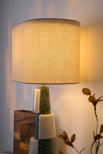 Duomo Marble Table Lamp | Marble & Fabric | Green & White