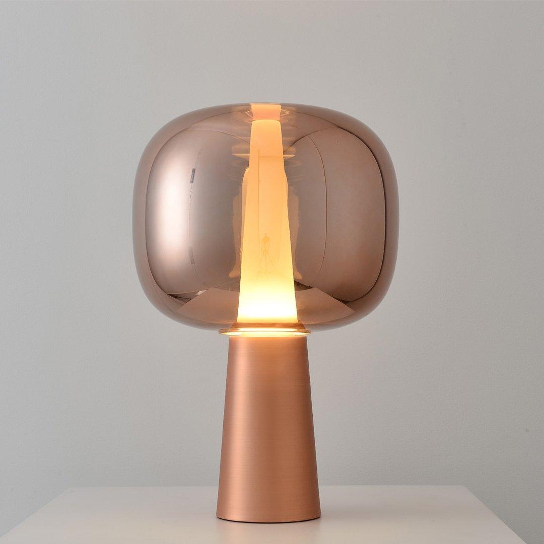 Dusk Dawn Table Lamp | Metal & Acrylic | Rose Gold