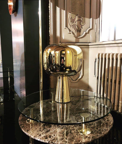 Dusk Dawn Table Lamp | Metal & Acrylic | Rose Gold