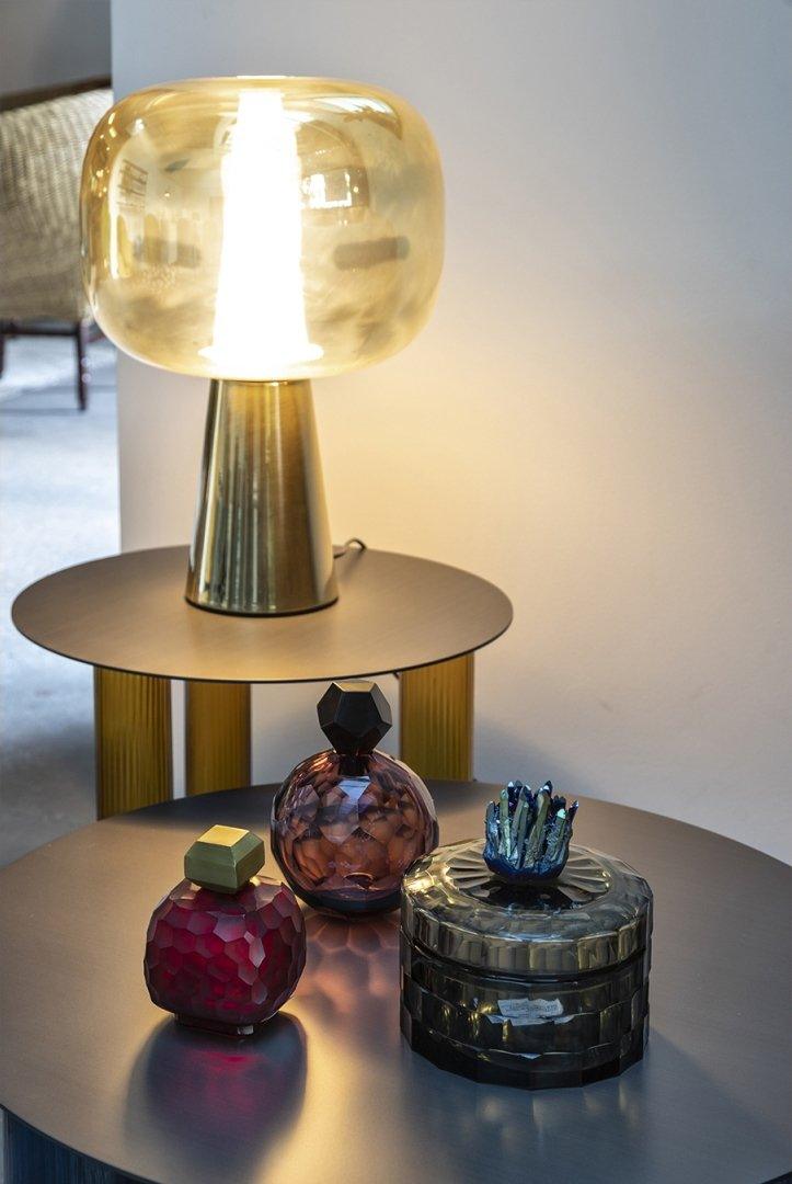 Dusk Dawn Table Lamp | Metal & Acrylic | Rose Gold
