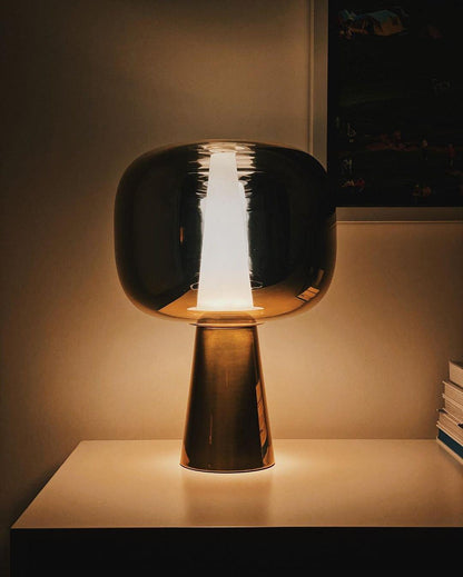 Dusk Dawn Table Lamp | Metal & Acrylic | Rose Gold