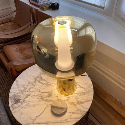 Dusk Dawn Table Lamp | Metal & Acrylic | Rose Gold