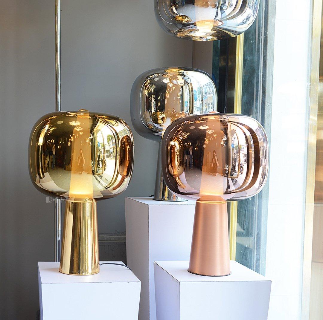 Dusk Dawn Table Lamp | Metal & Acrylic | Rose Gold