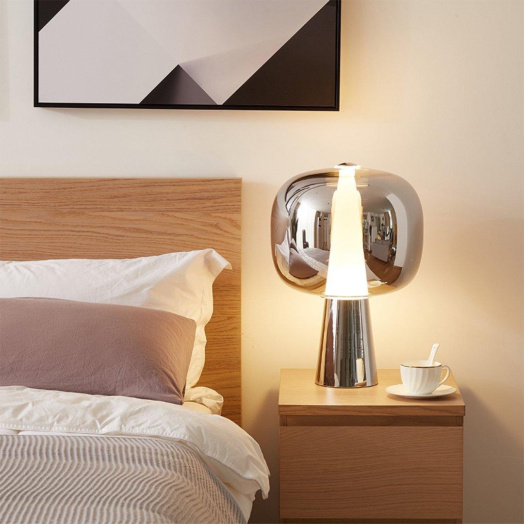Dusk Dawn Table Lamp | Metal & Acrylic | Rose Gold