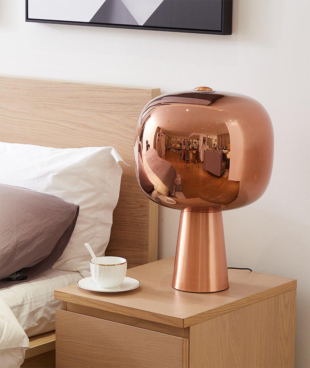 Dusk Dawn Table Lamp | Metal & Acrylic | Rose Gold