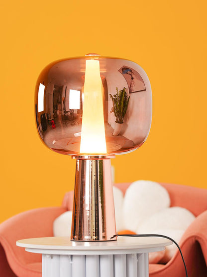 Dusk Dawn Table Lamp | Metal & Acrylic | Rose Gold