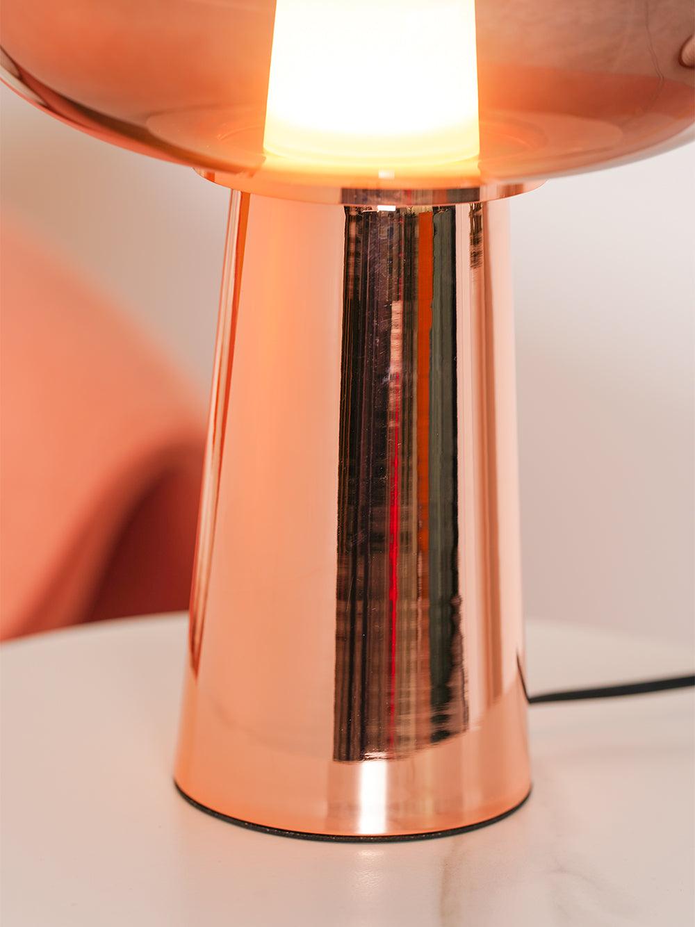 Dusk Dawn Table Lamp | Metal & Acrylic | Rose Gold