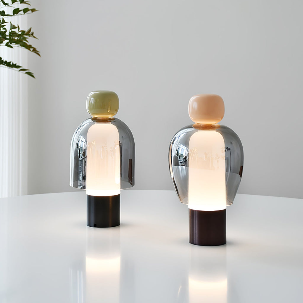 Lumina Joy Table Lamp | Metal & Glass | Blue, Pink, Green, Brown