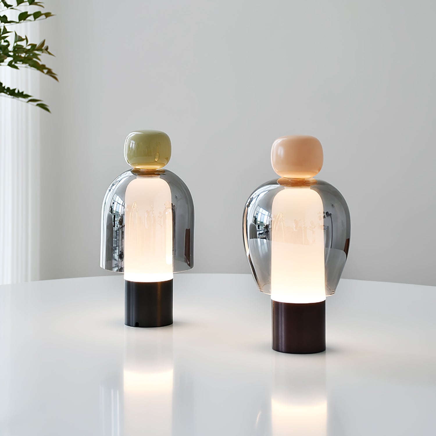 Lumina Joy Table Lamp | Metal & Glass | Blue, Pink, Green, Brown